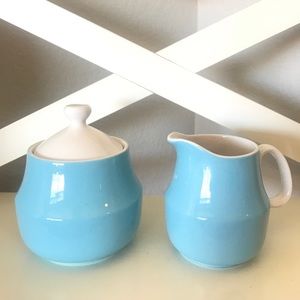 MCM Japan Mikasa light Blue and White Cream and Sugar Set